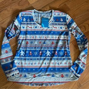 Brooks Women's Run Merry Holiday Long Sleeve T Shirt Size LARGE NEW